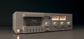 Vintage stereo cassette deck isolated