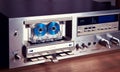 Vintage stereo cassette tape deck player recorder front panel an