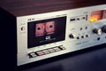 Vintage stereo cassette tape deck player recorder