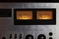 Vintage stereo cassette tape deck player recorder VU meters Royalty Free Stock Photo