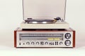Vintage Stereo Radio Receiver with Record Player Turntable Set Royalty Free Stock Photo