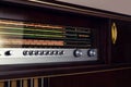 Vintage Stereo Radio, retro console front panel