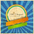 Vintage sticky for Indian Independence Day. Royalty Free Stock Photo