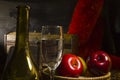 Vintage still life with wine Royalty Free Stock Photo