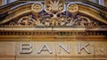 Vintage Bank Sign in Stone