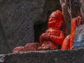 Vintage stone idol of Hanuman maruti in complex of Pataleshwar temple Pune