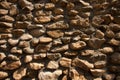 Vintage stone wall surface with cement. Closeup old stone wall Royalty Free Stock Photo