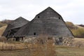 Vintage stone and wood barn near Lumsden Saskatchewan