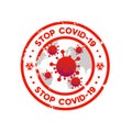 Vintage stop covid 19 stamp template design vector