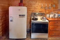 Vintage stove an refrigerator at the Le Pays de la Sagouine