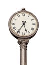 Vintage street clock on a white background