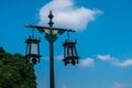 Vintage street lamp and the background of the sky