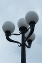 Vintage street lamp, four globes Royalty Free Stock Photo