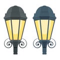 Vintage street lamp vector design illustration isolated on white background Royalty Free Stock Photo