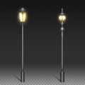 Vintage street lamps, black iron lantern on post