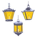 Vintage street lanterns in the snow Royalty Free Stock Photo