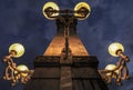 Vintage street lights at the promenade of La Concha beach Royalty Free Stock Photo