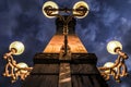 Vintage street lights at the promenade of La Concha beach Royalty Free Stock Photo