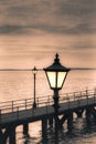 Vintage streetlamp on the coast