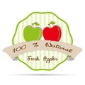 vintage striped Apple Juice business label badge vector health eco illustration