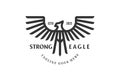 Vintage Strong American Eagle Hawk Falcon Phoenix Bird Monogram Logo Design Vector