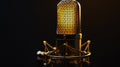 The vintage studio microphone. AI generated Royalty Free Stock Photo