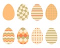 Vintage style abstract Easter eggs collection. Perfect for stickers, cards, print. Isolated vector illustration for decor