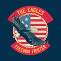 Vintage Style of American Eagle Shirt design Royalty Free Stock Photo