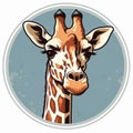 Feminine Giraffe Sticker Art With Vintage Retro Style