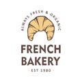 Vintage style bakery shop label, badge, emblem, logo Royalty Free Stock Photo