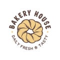 Vintage style bakery shop label, badge, emblem, logo. Royalty Free Stock Photo