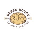 Vintage style bakery shop label, badge, emblem, logo. Royalty Free Stock Photo