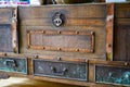 A vintage style boat wood storage box