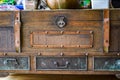 A vintage style boat wood storage box