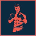 Vintage style boxer vector