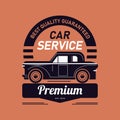 Vintage style car rentals label. Vector logo design template. Concept for automobile repair service, spare parts store Royalty Free Stock Photo