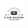 Vintage style car show and auction icon inspiration Royalty Free Stock Photo