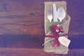 Vintage style Christmas Table Setting Royalty Free Stock Photo