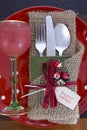 Vintage style Christmas Table Setting Royalty Free Stock Photo