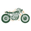 Vintage style classic motorcycle o the road