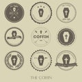 The vintage style of coffin business logo