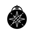 Vintage style compass black glyph icon