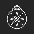 Vintage style compass chalk white icon on dark background