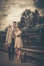 Vintage style couple Royalty Free Stock Photo