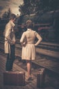 Vintage style couple Royalty Free Stock Photo