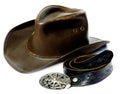 Vintage style Cowboy Hat and Belt Royalty Free Stock Photo