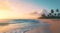 Golden Nostalgia: Timeless Tropical Beach at Sunset