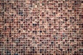 Vintage style design of brown mosaic tile texture wall Royalty Free Stock Photo