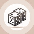 Vintage Style Dice Game Illustration Royalty Free Stock Photo