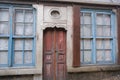 Vintage style door and window, Ottoman sultan`s signature on top of wooden door Royalty Free Stock Photo